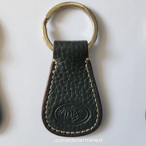 Dooney Grey Leather Key Fob